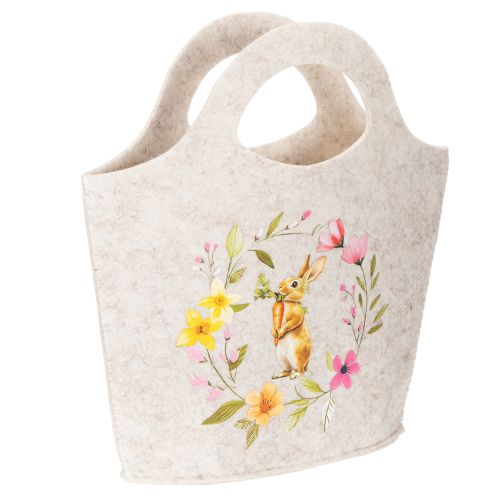 Floristik24 Sac en feutrine avec un adorable lapin de Pâques, idéal pour le printemps et l'été, 27 cm, lot de 4