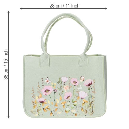 Article Sac en feutre à motif floral, idéal pour un usage quotidien et les loisirs, 38 cm