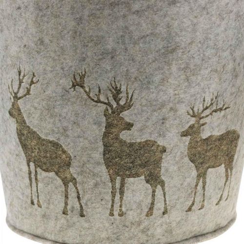 Floristik24 Décoration de Noël panier feutre rond planteur cerf 38cm / 30cm lot de 2