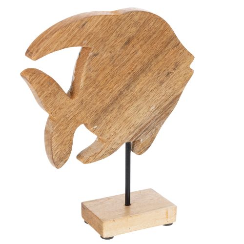 Article Figurine de poisson en bois, décoration marine, objet de décoration de table artisanal pour salon, 22 cm