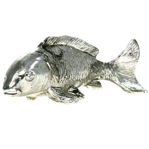 Déco poisson argent antique 14cm