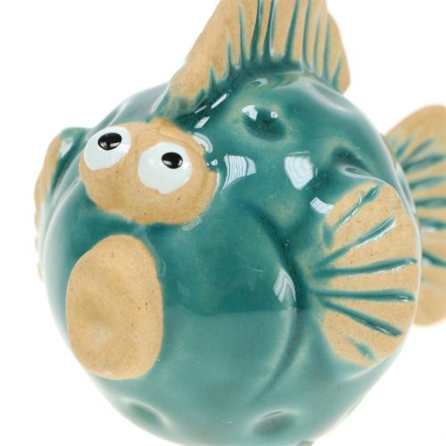 Floristik24 Déco poisson bleu, poisson en céramique, poisson en céramique, maritime L7cm 8pcs