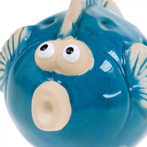 Floristik24 Poisson en céramique, maritime, poisson décoratif bleu L11.5 4pcs