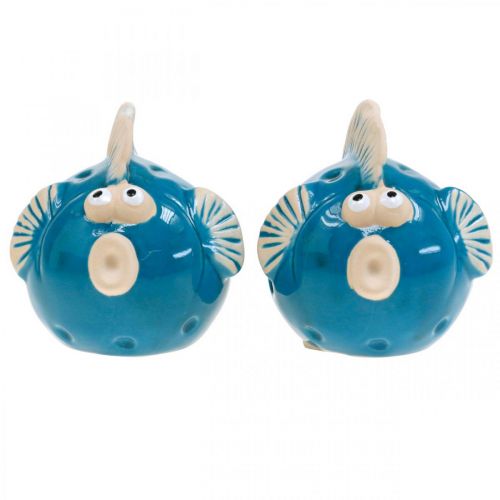 Floristik24 Poisson en céramique, maritime, poisson décoratif bleu L11.5 4pcs