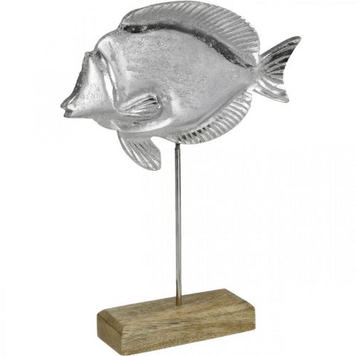 Floristik24 Poisson décoratif, décoration maritime, poisson en métal argenté, coloris naturel H28,5cm