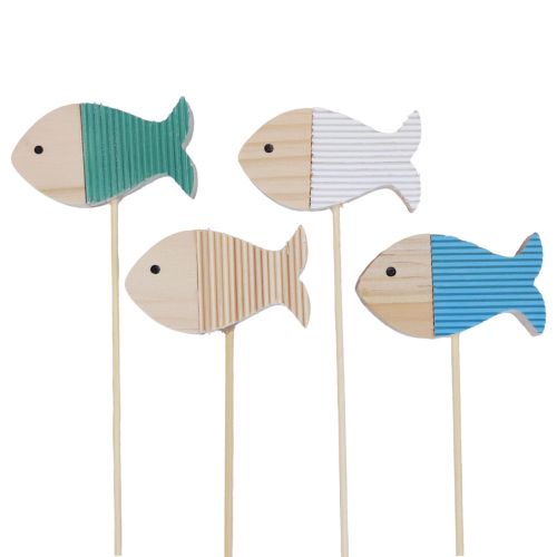 Bouchon de fleur décoration poisson bois décoration maritime 7×4cm 12pcs