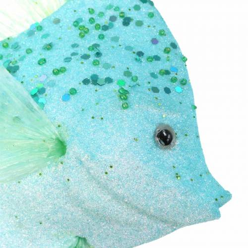Floristik24 Poisson déco à suspendre bleu turquoise vert gris 10-22cm 5pcs