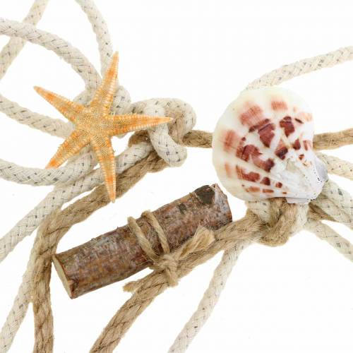 Floristik24 Filet de pêche décoration maritime avec coquillages naturel 400 × 150cm