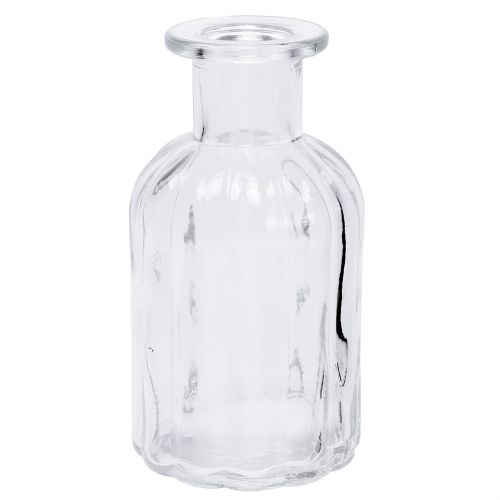 Vase à fleurs bouteille décoratif Ø7,5cm H13,5cm transparent 6 pcs