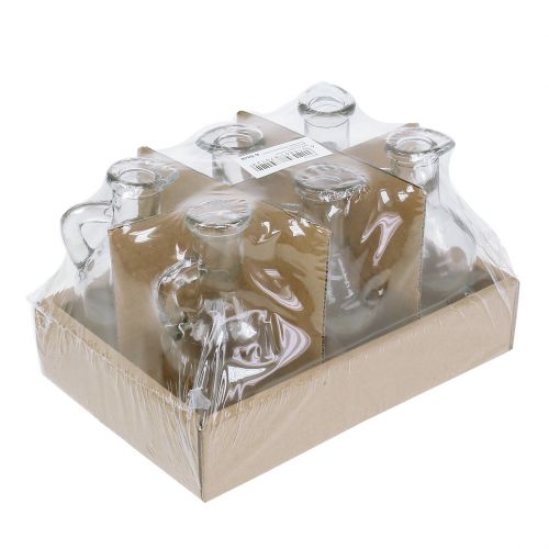 Floristik24 Bouteille avec poignée Clair Ø5,5cm H11cm 6pcs