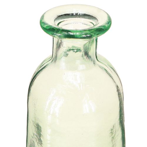 Article Vase décoratif bouteille en verre transparent/vert rétro Ø6,5cm H30cm