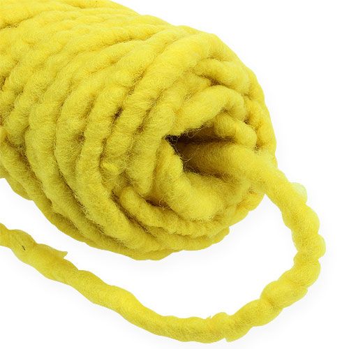 Article Cordelette de feutrine „Flausch Mirabell“ 25 m jaune