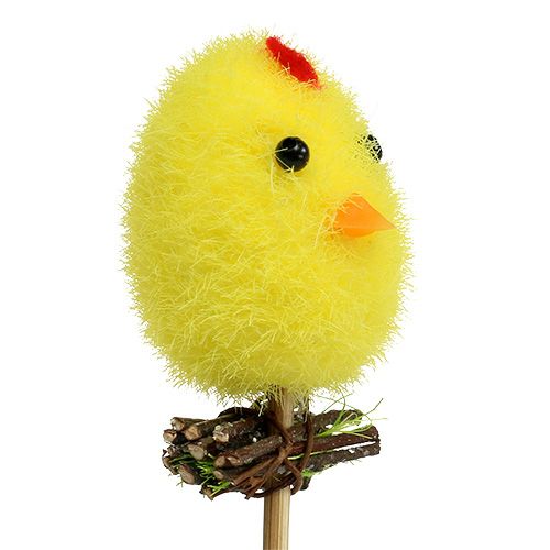 Floristik24 Poussin duveteux jaune sur bâton 4 cm 6 p.