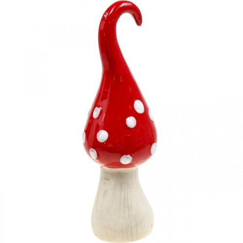 Article Déco Amanite Mouche Céramique Déco Champignon Rouge Blanc Ø6.5cm H21cm