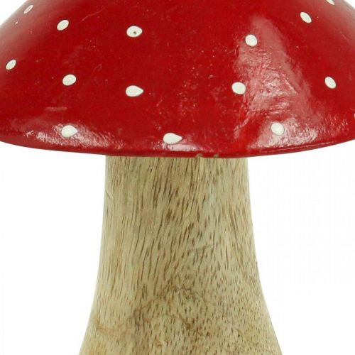 Floristik24 Amanite tue-mouche déco champignon en bois décoration automne bois 11.5×Ø10cm