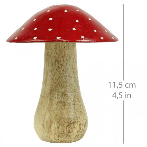 Floristik24 Amanite tue-mouche déco champignon en bois décoration automne bois 11.5×Ø10cm