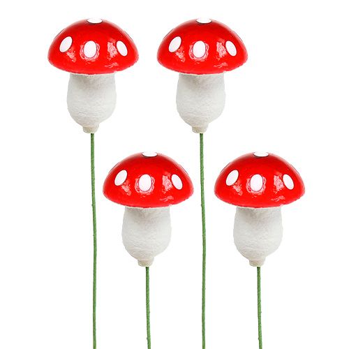 Floristik24 Toadstool sur un fil 2.2cm 100pcs