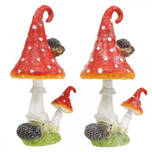 Amanite mouche avec hérissons décoration champignon décoration de table automne H22cm 2pcs