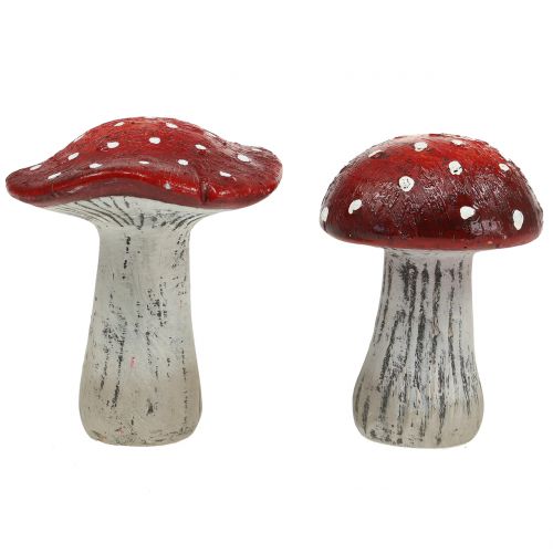 Floristik24 Tabourets en céramique rouge, blanc H12,5cm 2pcs