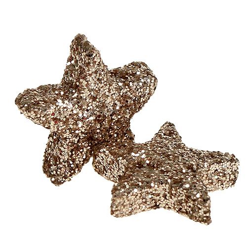 Article Etoiles scintillantes 2.5cm champagne 96pcs