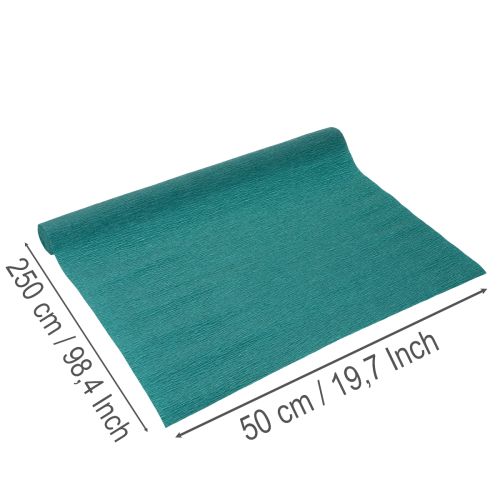 Papier crépon fleuriste bleu pétrole rouleau 50x250 cm | Floristik24.fr