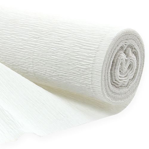 Floristik24 Papier crépon fleuriste blanc 50×250cm 5pcs