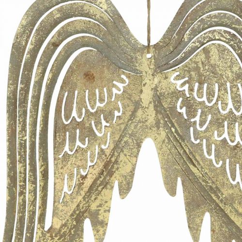 Floristik24 Décoration de Noël ailes d'ange, décoration métal, ailes à suspendre dorées, aspect antique H29.5cm L28.5cm