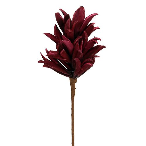 Fleur en mousse bordeaux 14cm L66cm