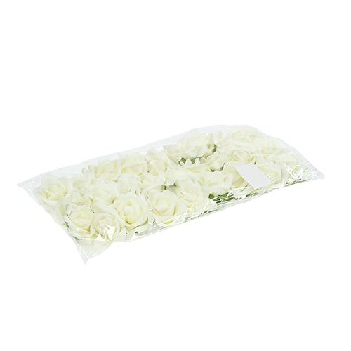 Article Rose en mousse Ø6cm crème 27pcs