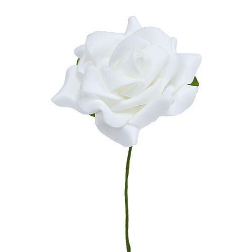 Article Rose en mousse Ø 7,5cm blanche 18 pcs