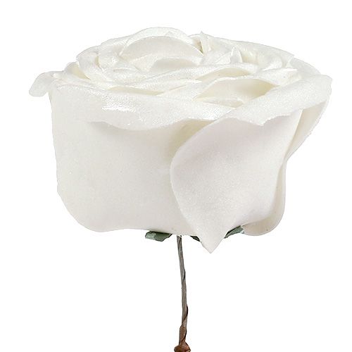 Article Mousse rose blanche avec nacre Ø10cm 6pcs