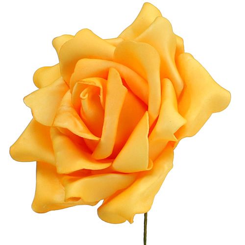 Rose en mousse Ø15cm jaune 4pcs