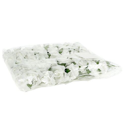 Article Rose en mousse Ø 3,5cm blanche 48 pcs