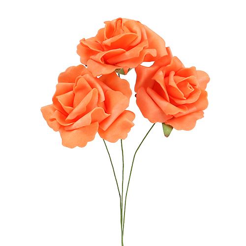 Rose en mousse Ø 6cm orange 27p