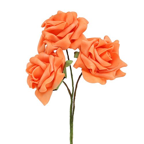 Floristik24 Rose en mousse Ø7,5cm orange 18 pcs