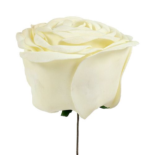 Article Mélange de roses en mousse Ø 10 cm, rose, crème, blanc 6 p.