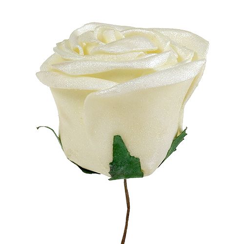 Article Mousse rose Ø7.5cm blanche, crème, rose avec nacre assortie 12pcs