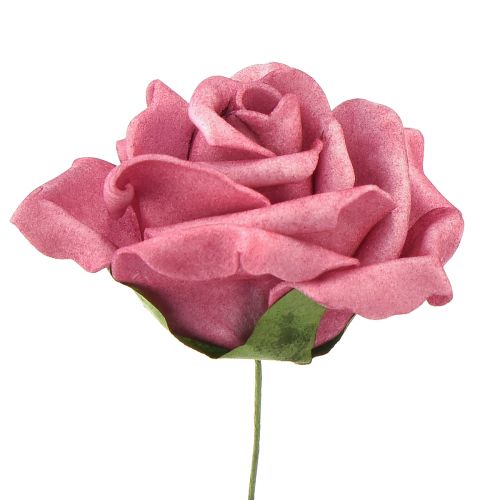 Floristik24 Rose en mousse sur fil mini roses vieux rose Ø5cm 27 pcs