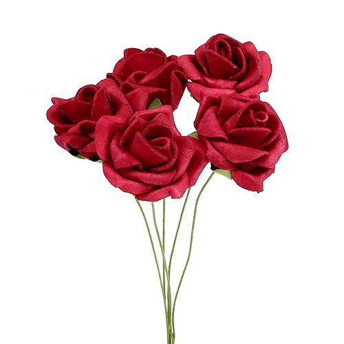 Floristik24.fr Mousse rose rouge Ø4cm 48pcs - acheter pas cher en ligne