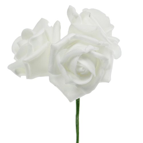 Rose en mousse blanche Ø10cm 8pcs