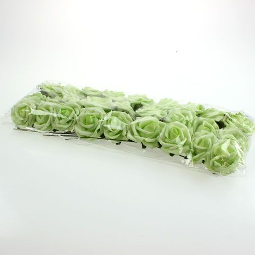 Floristik24 Rose en mousse Ø 6cm vert 27p