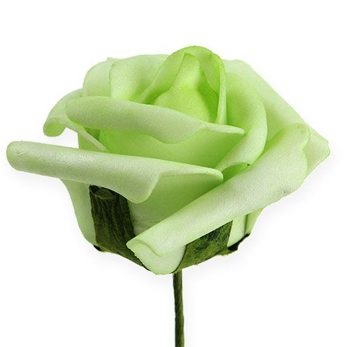 Article Rose en mousse Ø 8cm vert 18p