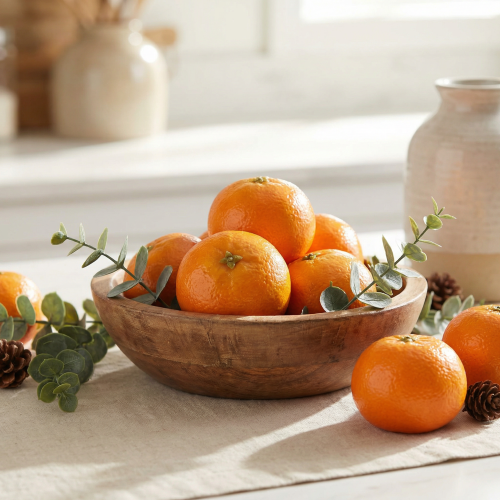 Article Fruit décoratif mandarine artificielle fruits artificiels Ø6cm H5cm