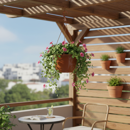 Article Panier suspendu Ø25cm terre cuite