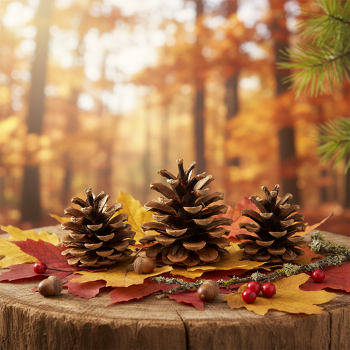 Article Pommes de pin noires 5cm naturel 5pcs