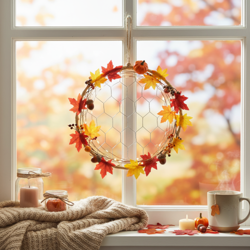 Article Anneaux décoratifs en métal et raphia, Ø 20 cm, lot de 4, décoration murale bohème, décoration de fenêtre