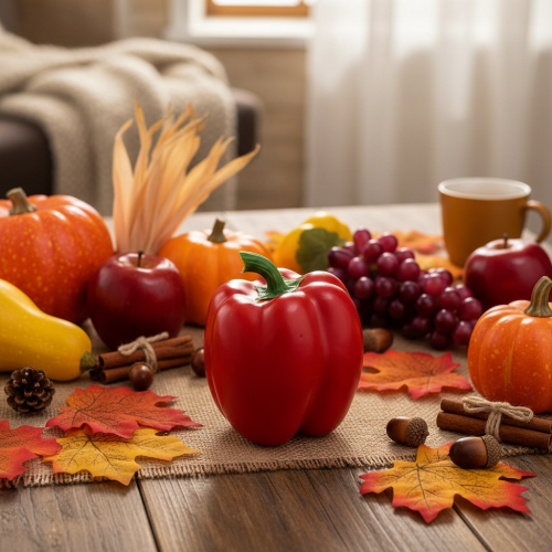 Article Sucette alimentaire décorative poivron rouge H10cm