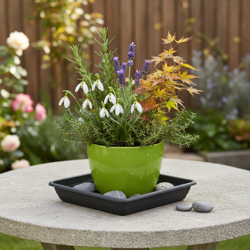 Article Dessous de verre Lara carré 20cm x 20cm anthracite 1 pièce