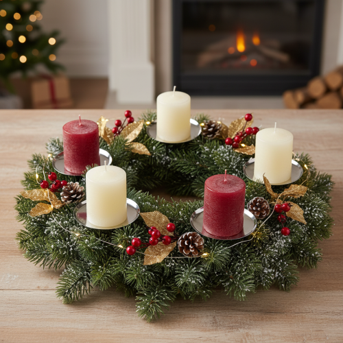 Article Bougeoir argent Ø10cm 4 pcs