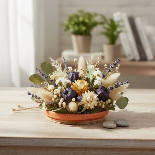 Articles naturels pour lier fleurs métal et lumière